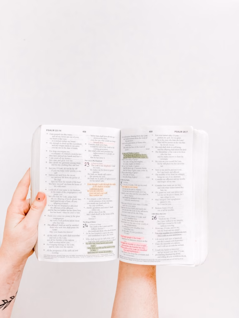 opened Holy Bible